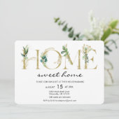 Alphabet Leaf Home Huisverwarming Uitnodiging (Staand voorkant)