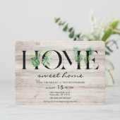 Alphabet Leaf Home Huisverwarming Uitnodiging (Staand voorkant)