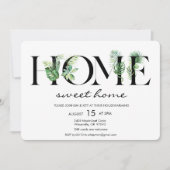 Alphabet Leaf Home Huisverwarming Uitnodiging (Voorkant)