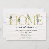 Alphabet Leaf Housewarming Uitnodiging (Voorkant)