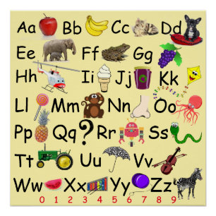 Alphabet Learn ABC's 123 Pre-School Afbeelding Cha Poster