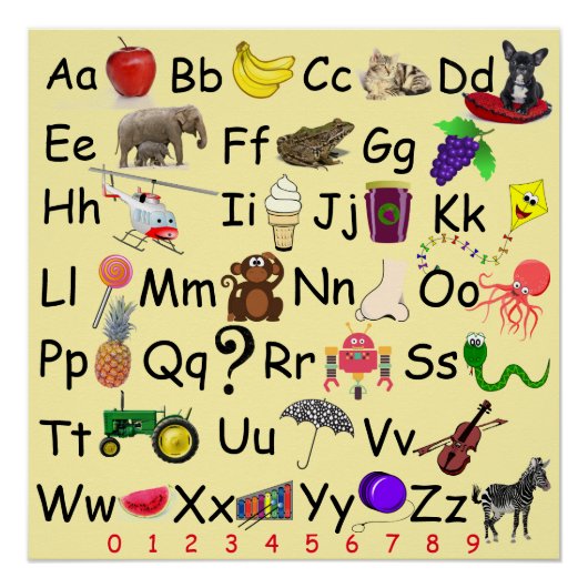Alphabet Learn ABC's 123 Pre-School Afbeelding Cha Poster (Voorkant)