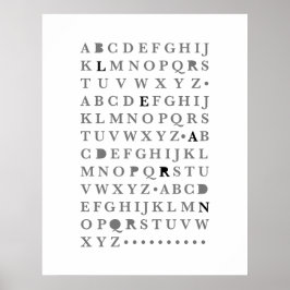 Alphabet Learn Letter Modern Typografie ABC Poster