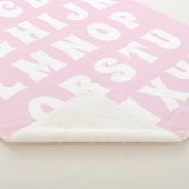 Alphabet Letter Abc roze witte kinder kinderen Sherpa Deken (3/4)