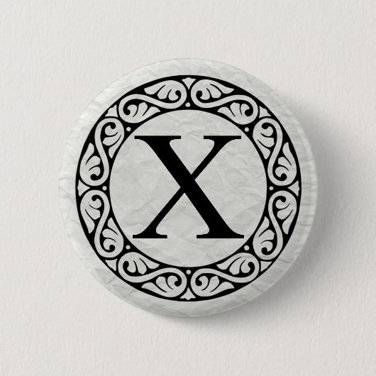 Alphabet Letter Chi Ronde Button 5,7 Cm (Voorkant)