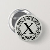 Alphabet Letter Chi Ronde Button 5,7 Cm (Voorkant /achterkant)