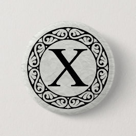 Alphabet Letter Chi Ronde Button 5,7 Cm