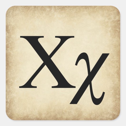 Alphabet Letter Chi Vierkante Sticker (Voorkant)