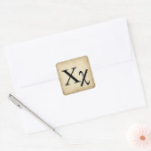 Alphabet Letter Chi Vierkante Sticker (Envelop)