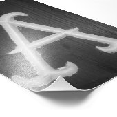 Alphabet Letter-fotografie A10 Black & White, 4x6 Foto Afdruk (Hoek)