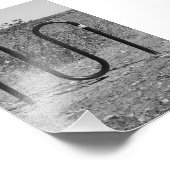 Alphabet Letter-fotografie M5 Black en White, 4x6 Foto Afdruk (Hoek)