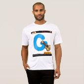Alphabet Letter G is for Guitar T-shirt (Voorkant volledig)