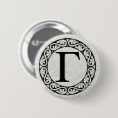 Alphabet Letter Gamma Ronde Button 5,7 Cm (Voorkant /achterkant)