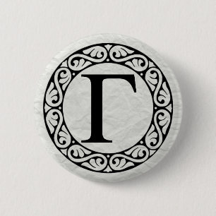 Alphabet Letter Gamma Ronde Button 5,7 Cm