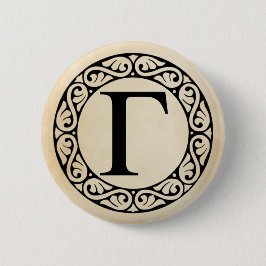 Alphabet Letter Gamma Ronde Button 5,7 Cm