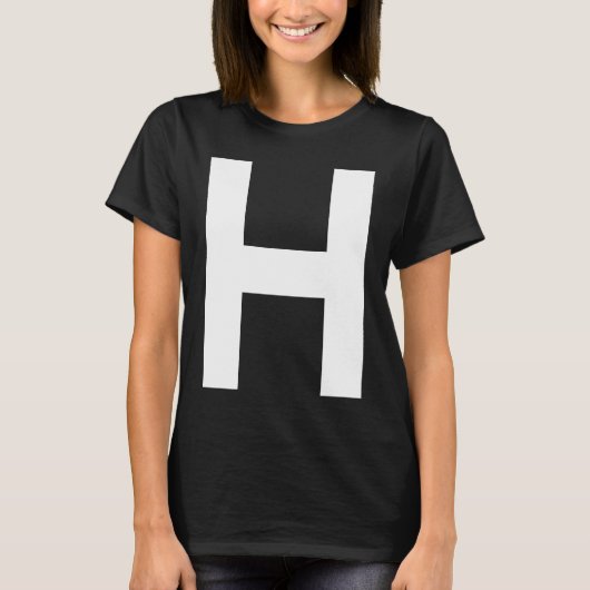 Alphabet Letter H Capital upper hoesje T-shirt (Voorkant)
