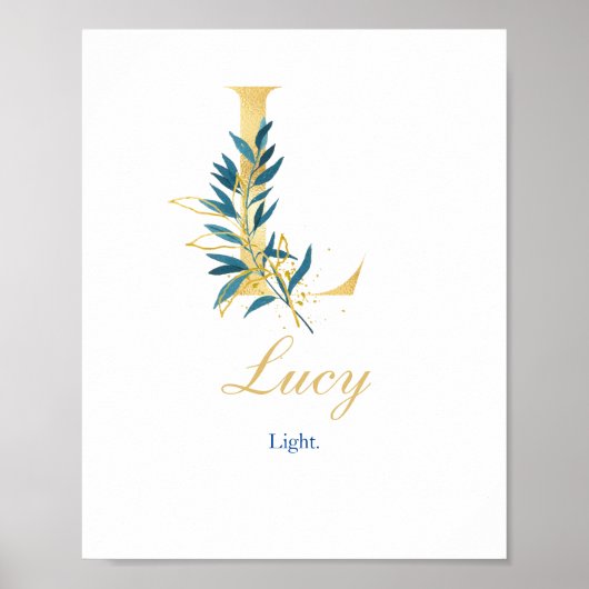 Alphabet letter L Wall poster Name and Betekenis (Voorkant)