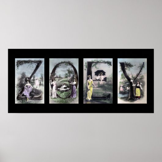 Alphabet Letter Name Art ZOEY Poster (Voorkant)