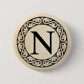 Alphabet Letter Nu Ronde Button 5,7 Cm (Voorkant)