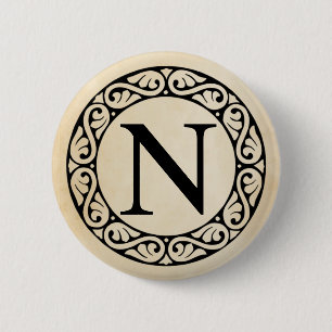 Alphabet Letter Nu Ronde Button 5,7 Cm