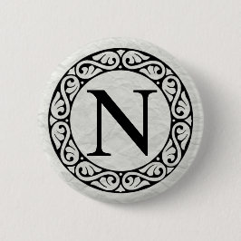Alphabet Letter Nu Ronde Button 5,7 Cm