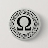 Alphabet Letter Omega Ronde Button 5,7 Cm (Voorkant)