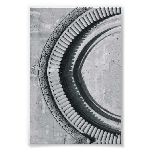 Alphabet Letter Photography C4 Black en White 4x6 Foto Afdruk (Voorkant)