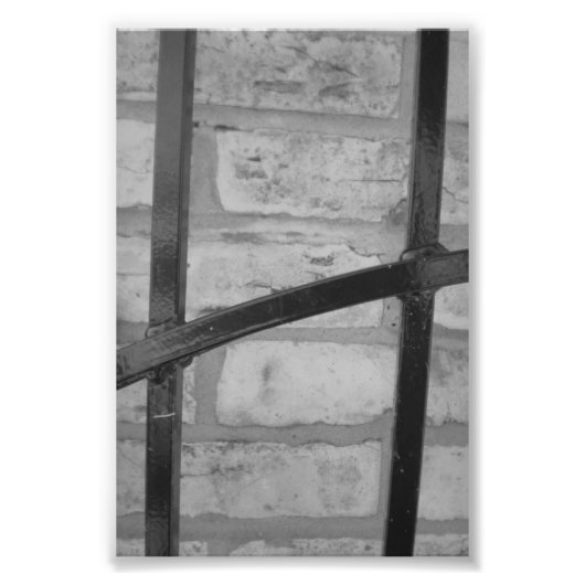 Alphabet Letter Photography H4 Black en White 4x6 Foto Afdruk (Voorkant)