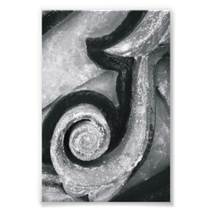 Alphabet Letter Photography J2 Black en White 4x6 Foto Afdruk
