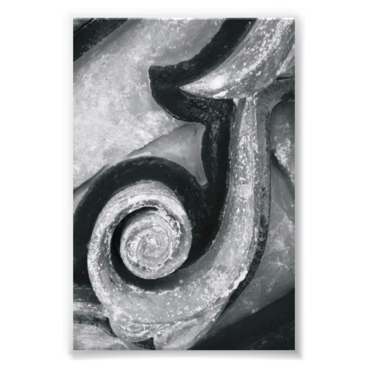 Alphabet Letter Photography J2 Black en White 4x6 Foto Afdruk (Voorkant)