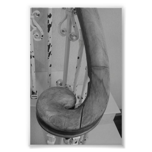 Alphabet Letter Photography J5 Black en White 4x6 Foto Afdruk (Voorkant)