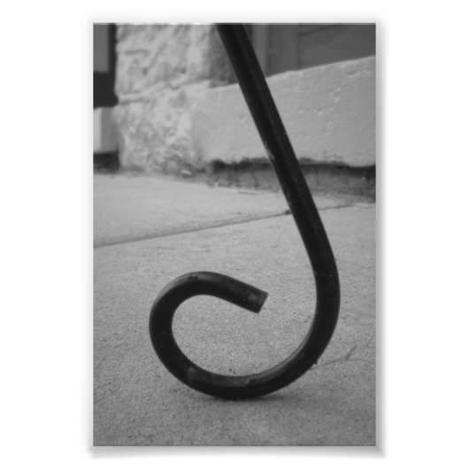 Alphabet Letter Photography J6 Black en White 4x6 Foto Afdruk (Voorkant)