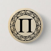 Alphabet Letter Pi Ronde Button 5,7 Cm (Voorkant)