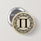 Alphabet Letter Pi Ronde Button 5,7 Cm (Voorkant /achterkant)