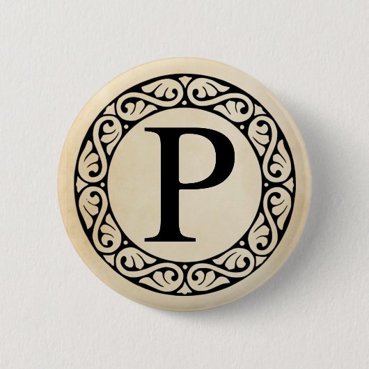 Alphabet Letter Rho Ronde Button 5,7 Cm (Voorkant)