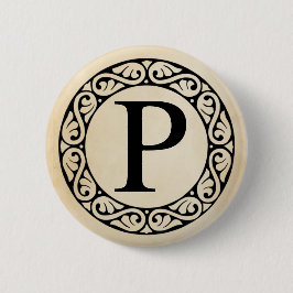 Alphabet Letter Rho Ronde Button 5,7 Cm