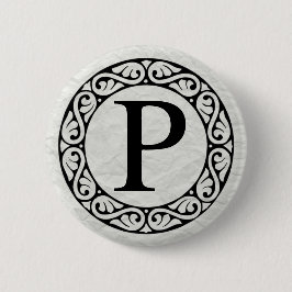 Alphabet Letter Rho Ronde Button 5,7 Cm