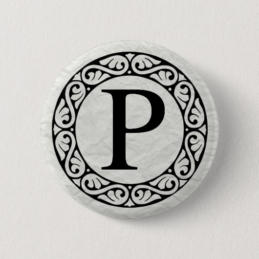 Alphabet Letter Rho Ronde Button 5,7 Cm (Voorkant)