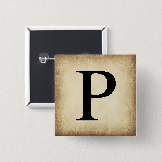 Alphabet Letter Rho Vierkante Button 5,1 Cm (Voorkant /achterkant)