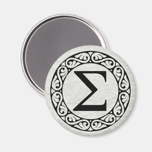 Alphabet Letter Sigma Magneet (Voorkant / Achterkant)