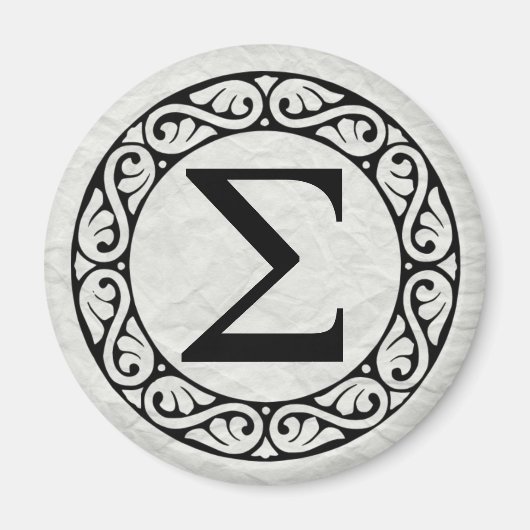 Alphabet Letter Sigma Magneet (Voorkant)