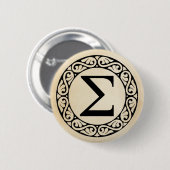 Alphabet Letter Sigma Ronde Button 5,7 Cm (Voorkant /achterkant)