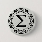 Alphabet Letter Sigma Ronde Button 5,7 Cm (Voorkant)
