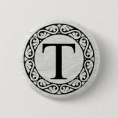 Alphabet Letter Tau Ronde Button 5,7 Cm (Voorkant)