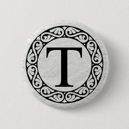 Alphabet Letter Tau Ronde Button 5,7 Cm