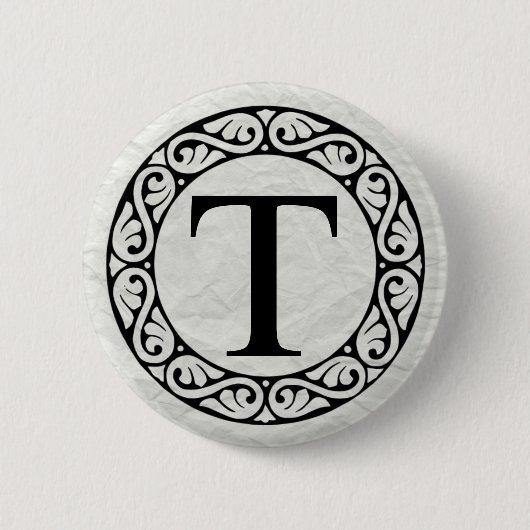 Alphabet Letter Tau Ronde Button 5,7 Cm (Voorkant)