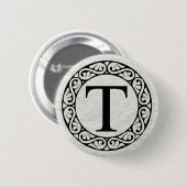 Alphabet Letter Tau Ronde Button 5,7 Cm (Voorkant /achterkant)
