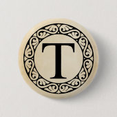 Alphabet Letter Tau Ronde Button 5,7 Cm (Voorkant)
