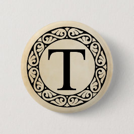 Alphabet Letter Tau Ronde Button 5,7 Cm