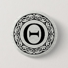 Alphabet Letter Theta Ronde Button 5,7 Cm
